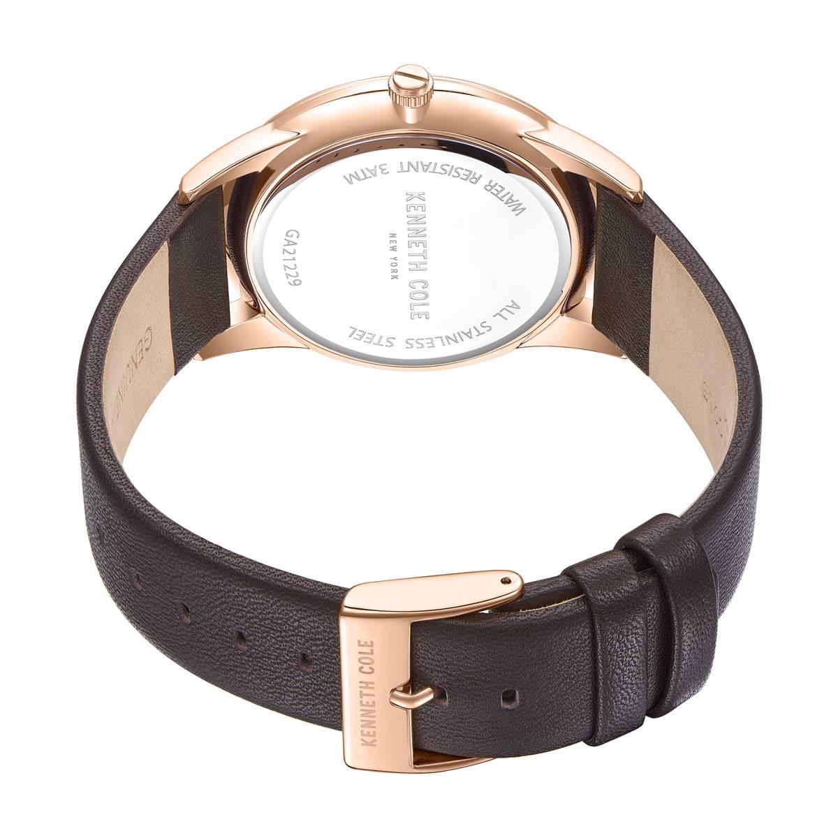 Mens Kenneth Cole® Rose Gold Warm Grey Dial Watch - KCWGA2122904