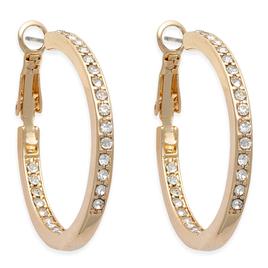 Freedom Nickel-Free Gold-Tone In & Out Crystal Hoop Earrings
