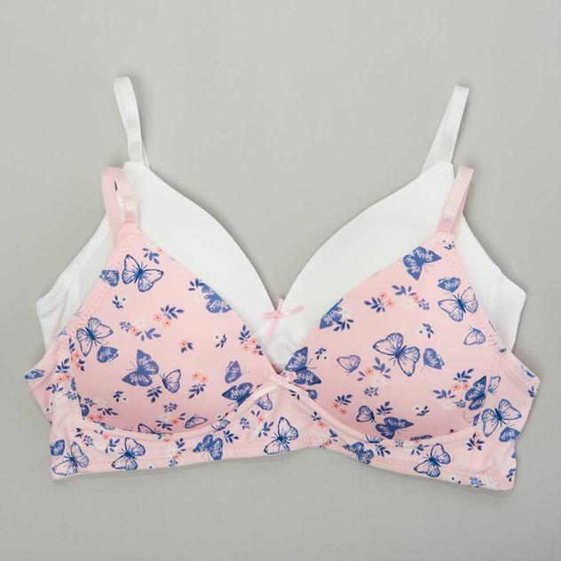 Girls René Rofé® 2pk. Katy Butterfly Padded Bras
