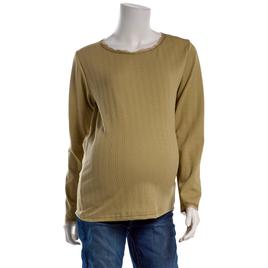 Womens Maternity Times Two Long Sleeve Lace Trim Rose Tee