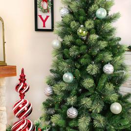 National Tree 13in. Mint & Silver Ball Ornaments - Set of 9