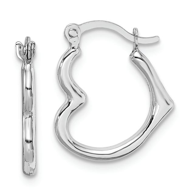 Gold Classics™ 10kt. White Gold Hollow Heart Shaped Hoop Earrings