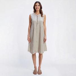 Petite Dash Sleeveless Pintuck Solid Shift Dress