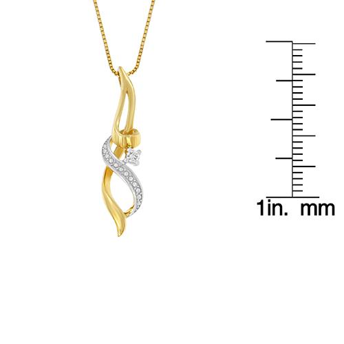 Espira 10kt. Gold 1/20ctw. Diamond Accent Swirl Necklace