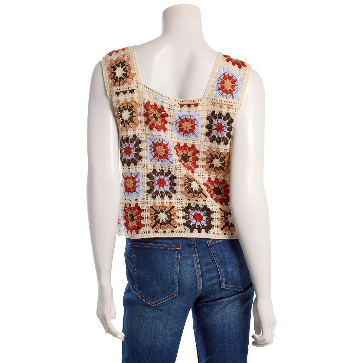 Juniors A. Byer Crochet Floral Patch Tank Top