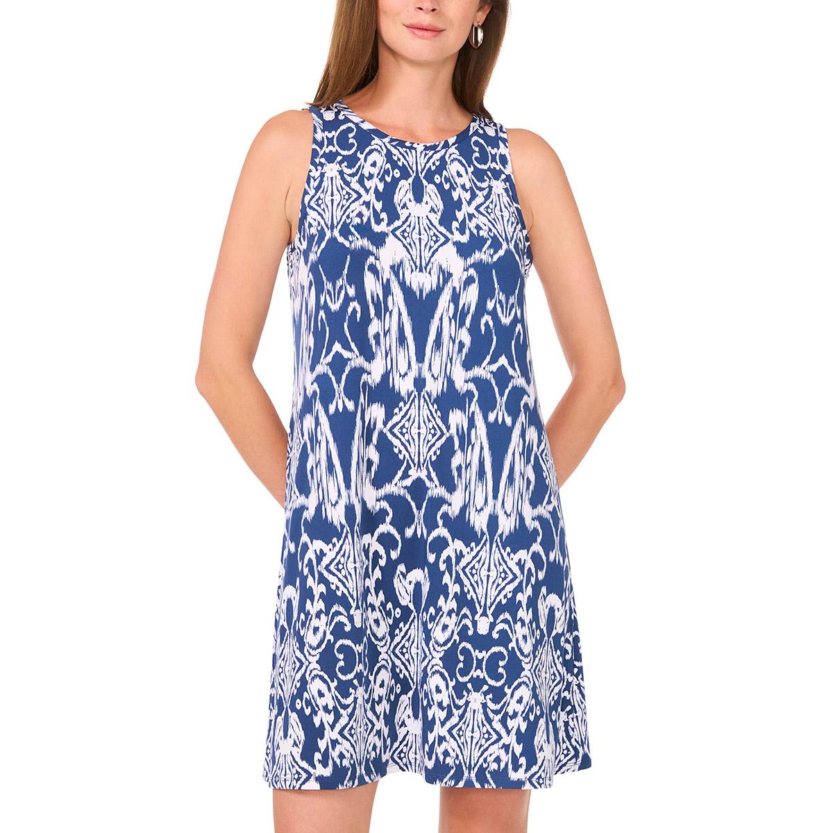 Womens MSK Sleeveless Scroll Keyhole Back Shift Dress