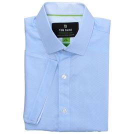 Mens Tom Baine Slim Fit Short Sleeve Dress Shirt - Blue Geo