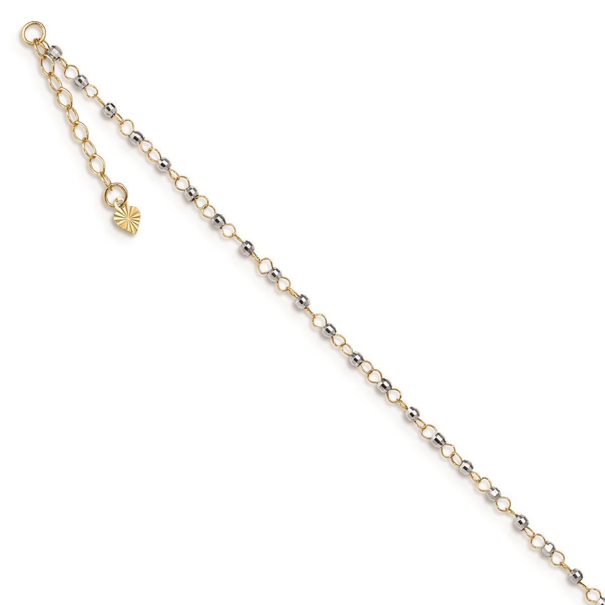 Gold Classics(tm) 14kt. Gold Two-Tone Circle Chain 9in. Anklet