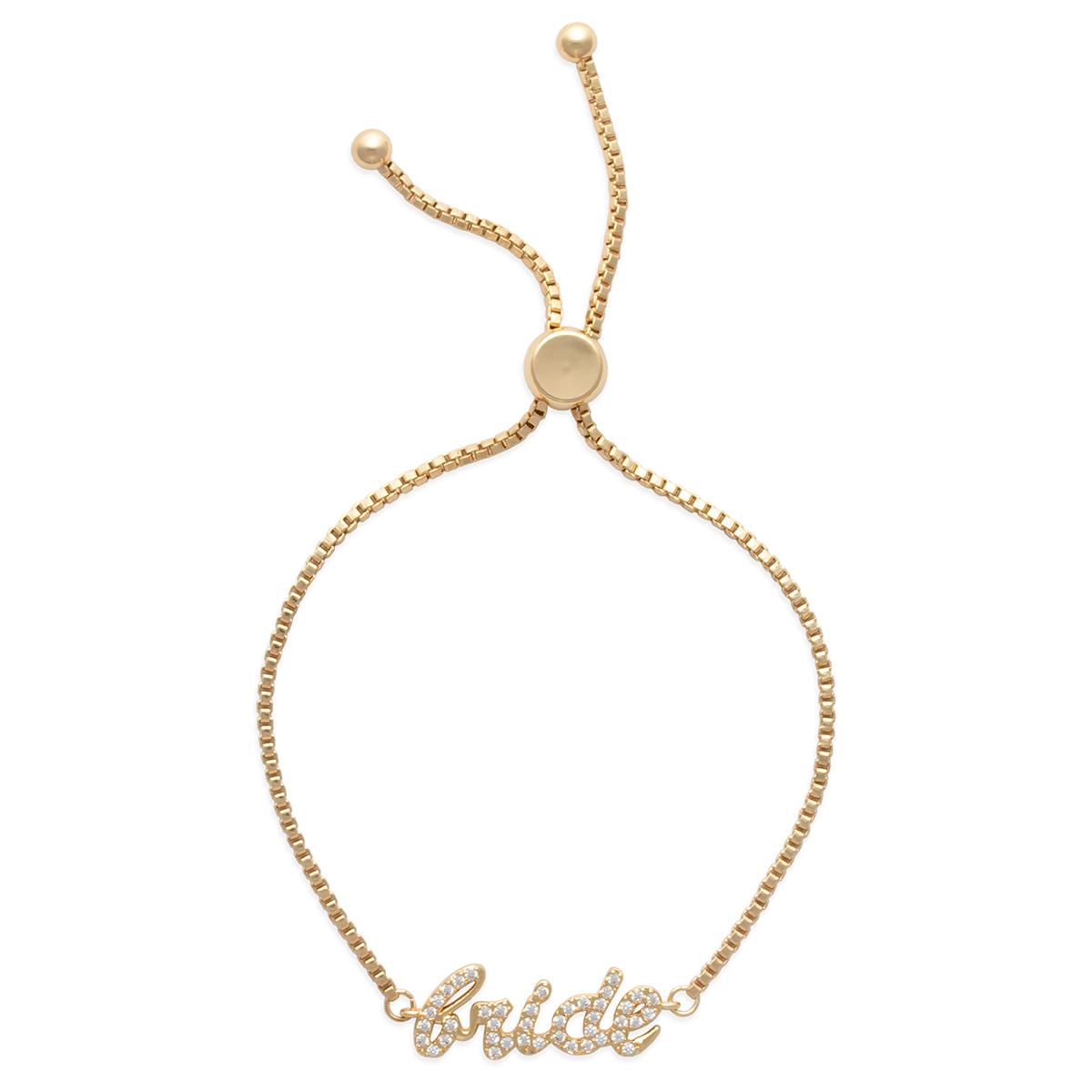 Gold-Tone Bride Script Adjustable Bracelet