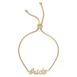 Gold-Tone Bride Script Adjustable Bracelet