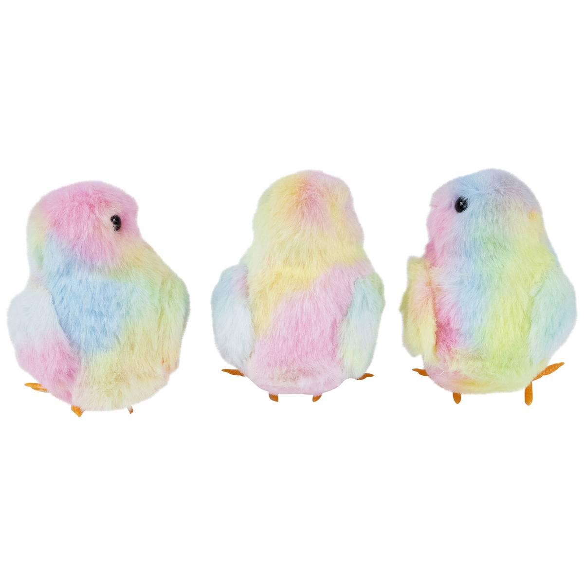 Northlight Seasonal Tie Dye Easter Chick Figurines - Set of 3