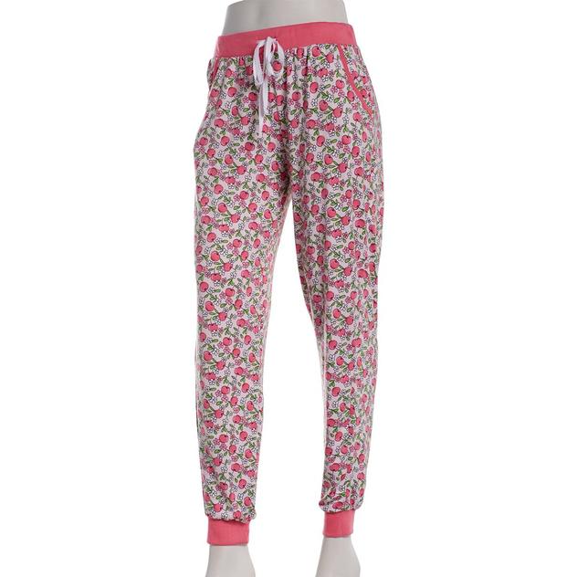 Juniors Pillow Talk Cherries & Flowers Pajama Joggers