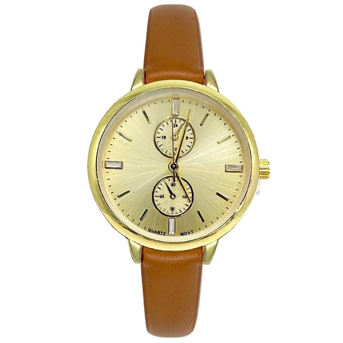 Womens Gold Easy Read Dial Quartz Watch - LWPU01BV