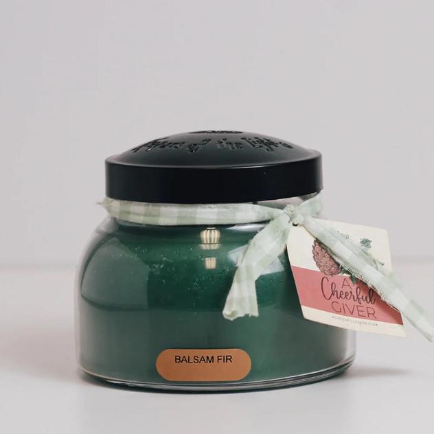 A Cheerful Giver® 22oz. Balsam Fir Mama Jar Candle w/ Lid