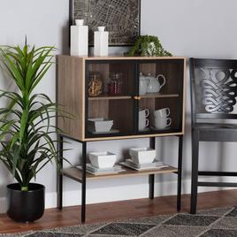 Baxton Studio Asher Natural Brown Wood 2-Door Sideboard