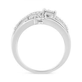 Haus of Brilliance 1/5 ctw. Diamond Heart Cross-Over Bypass Ring