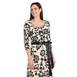 Womens R&M Richards 3/4 Sleeve Floral Sequin Evening Gown