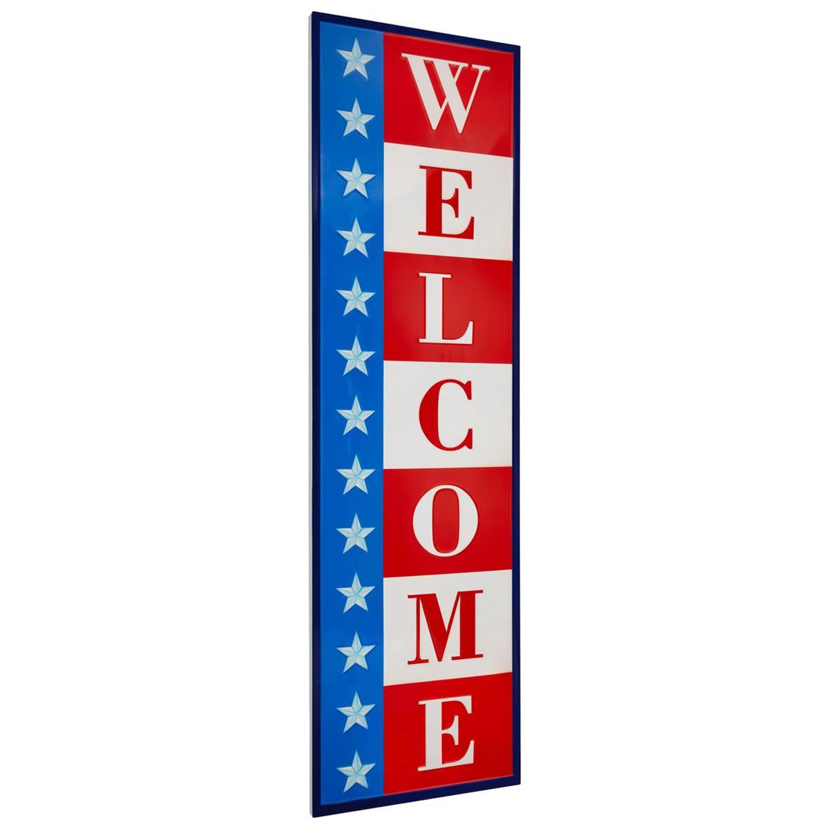 Northlight Seasonal Americana "Welcome" Metal Porch Board Sign