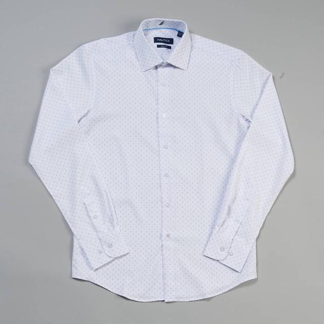Mens Nautica Slim Fit Printed Dress Shirt