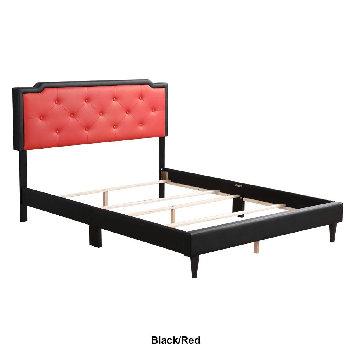 Passion Furniture Deb Jewel Tufted Panel Bed Frame - Queen