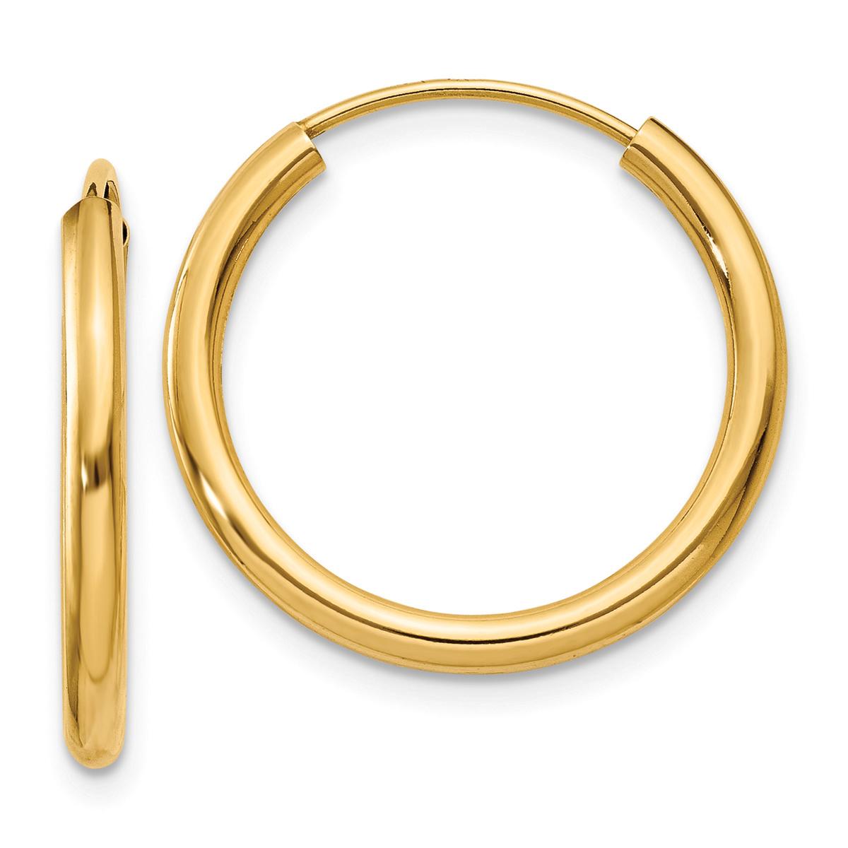 Gold Classics(tm) 17mm. 14kt. Endless Polished Hoop Earrings