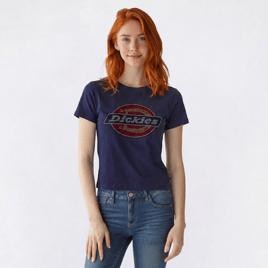 Juniors C-Life Sequin Dickies Logo Baby Tee