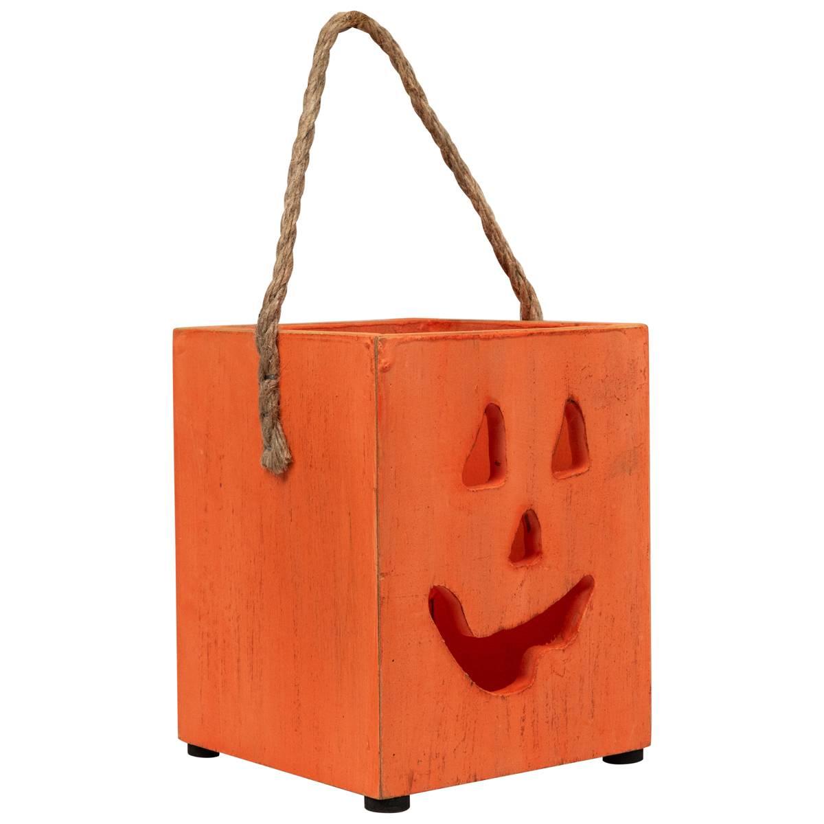 Northlight Seasonal 6.25in. Wood Jack O Lantern Candle Lantern