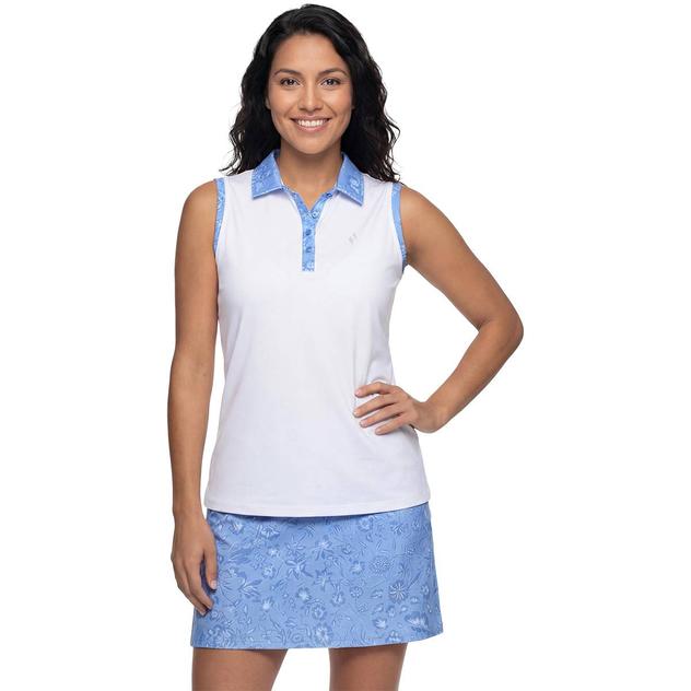 Womens Skechers Fairway Sleeveless Contrast Trim Polo