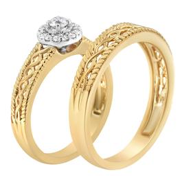 Haus of Brilliance 14kt. Gold 1/5ctw. Round Diamond Bridal Set