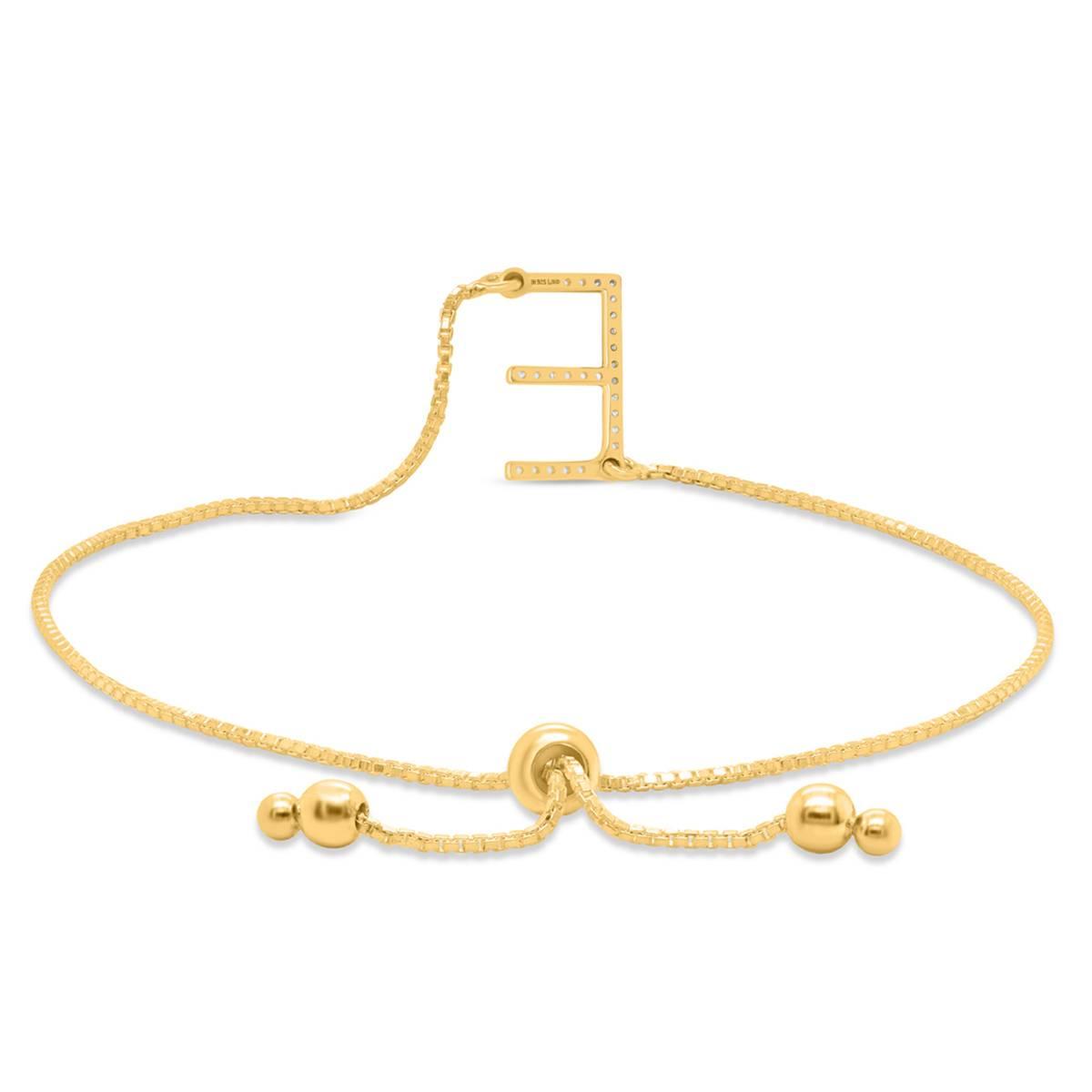 Nova Star® Gold-Plated 1/10ctw. Lab-Grown Diamond E Bolo Bracelet