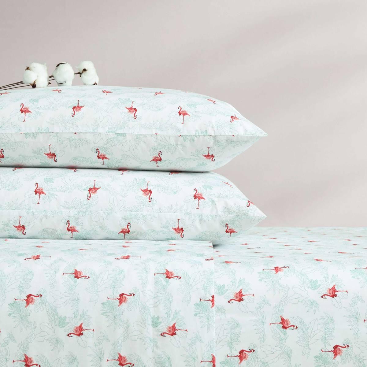 Tommy Bahama Flamingo Santa 200TC 4pc. Sheet Set