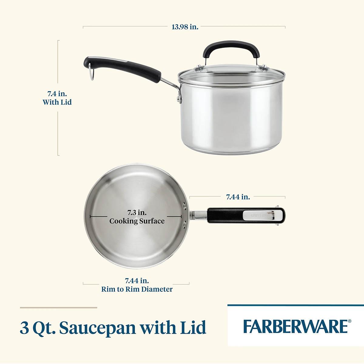 Farberware Brilliance 3-Qt Covered Saucepan