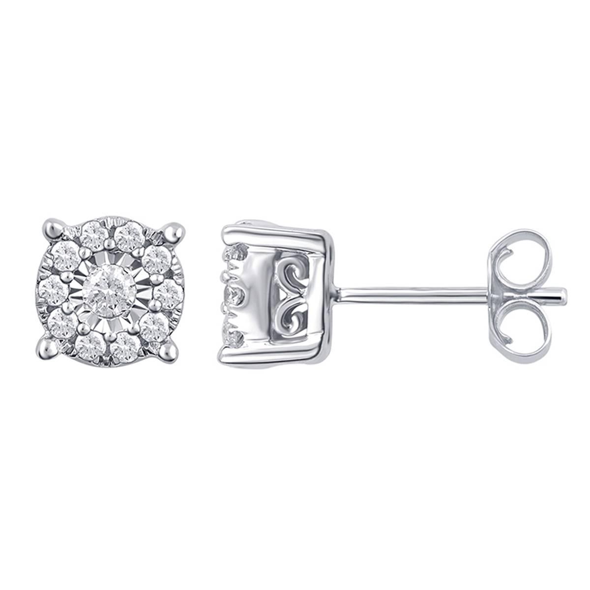 Nova Star(R) Sterling Silver Lab Grown Diamond Stud Earrings