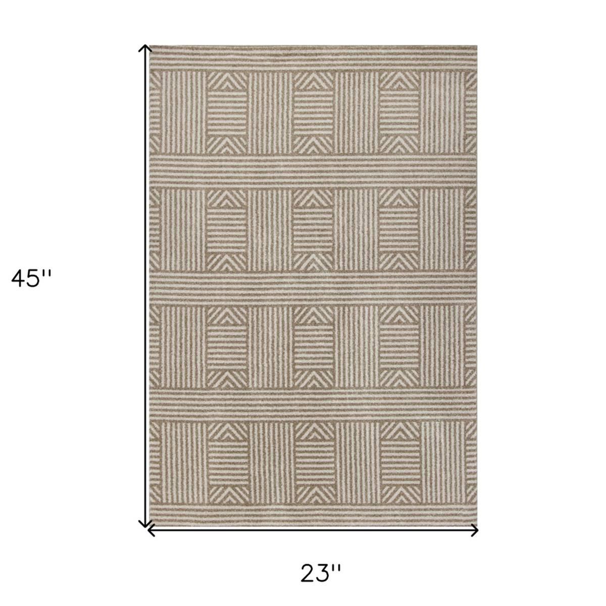 9th & Pike® Geometric Lines UV Treated Rectangular Accent Rug