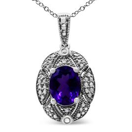 Haus of Brilliance Purple Amethyst & Diamond Accent Pendant