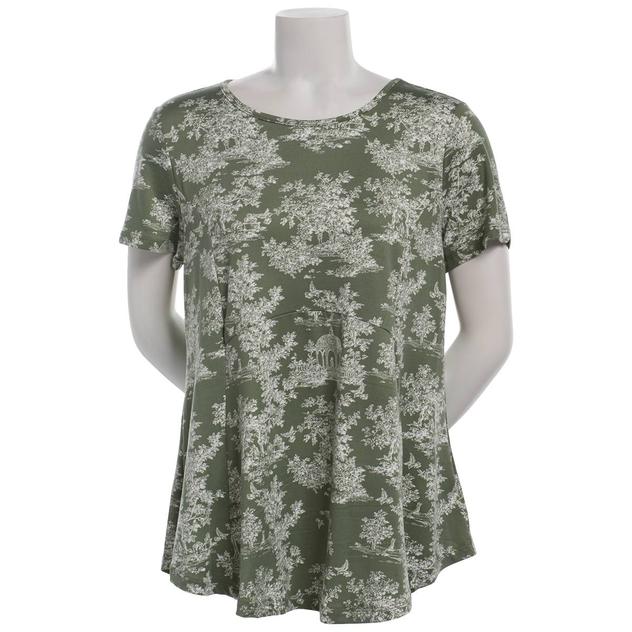 Womens Bobeau Short Sleeve Pavilion Babydoll Tee
