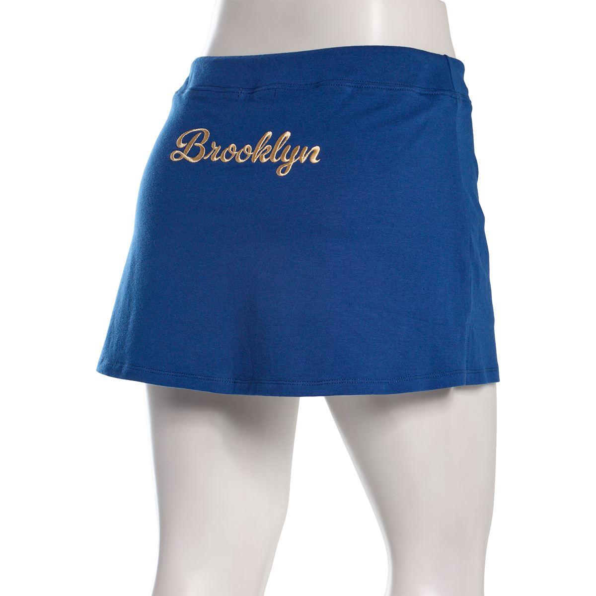 Juniors No Comment Embroidered Twill Applique Mini Skort - Blue