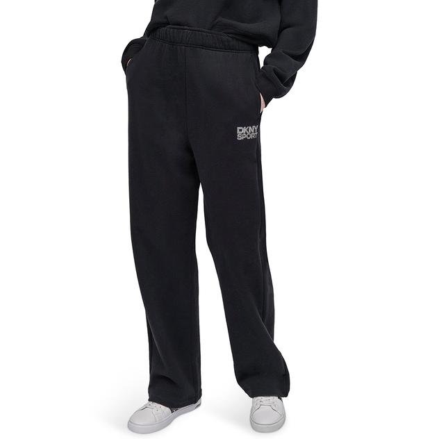Womens DKNY Sport Rhinestone Stacked Logo Straight Sweatpants