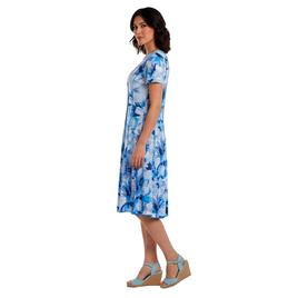 Womens Sami & Jo Short Sleeve Floral Horseshoe Neck A-Line Dress