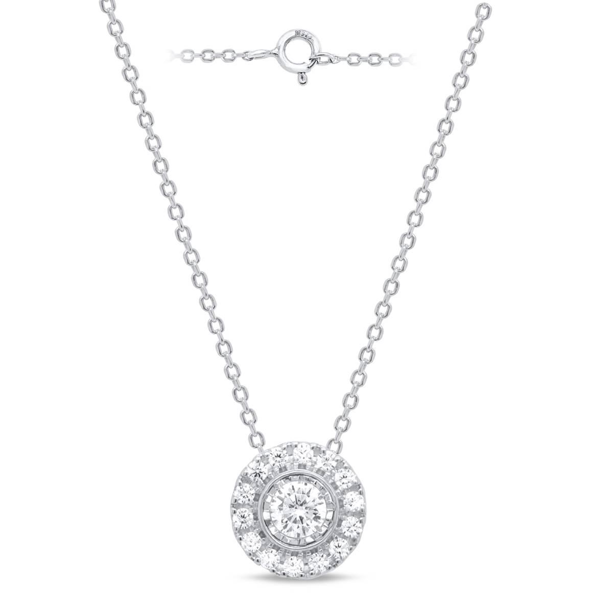 Nova Star(R) Sterling Silver 1/4ctw. Lab Grown Diamond Halo Pendant