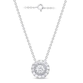 Nova Star(R) Sterling Silver 1/4ctw. Lab Grown Diamond Halo Pendant