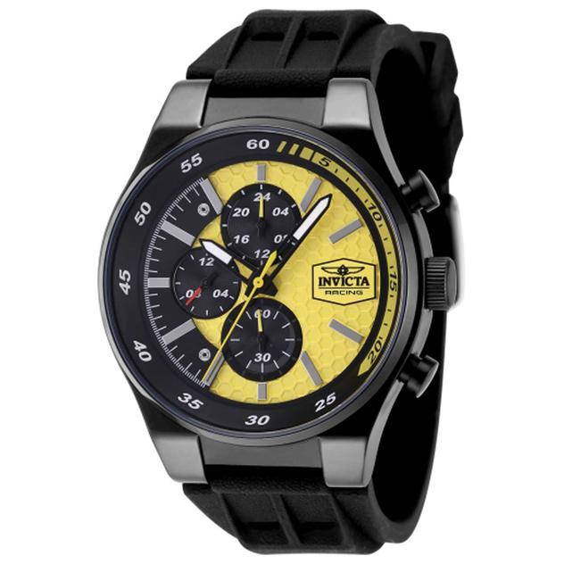 Mens Invicta Racing Black/Yellow Dial Quartz Watch - 48876