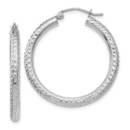 Gold Classics(tm) 14kt. White Gold 30mm Hoop Earrings