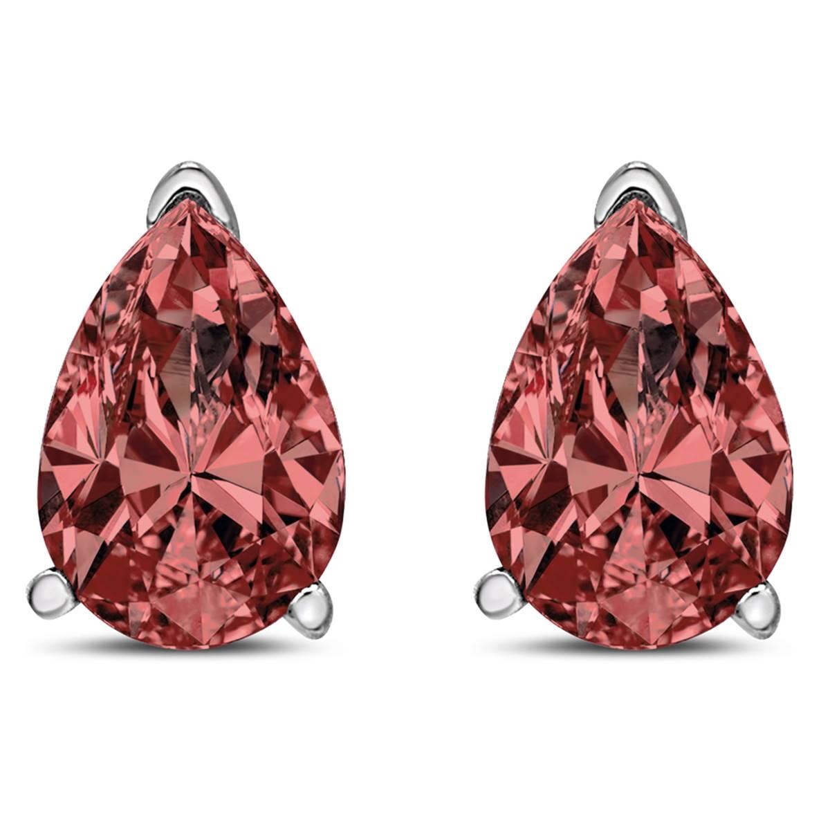Haus of Brilliance 1/2ctw. Lab Grown Pink Diamond Pear Earrings