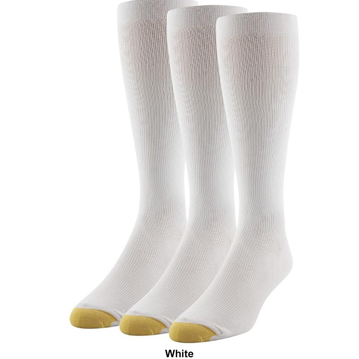 Mens Gold Toe® 3pk. Wellness Compression Rib Over The Calf Socks