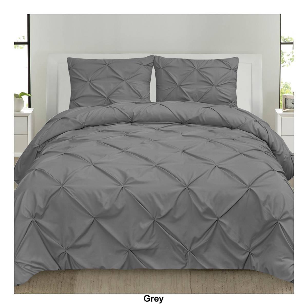 Sweet Home Collection 3pc. Pinch Pleat Pintuck Duvet Cover Set