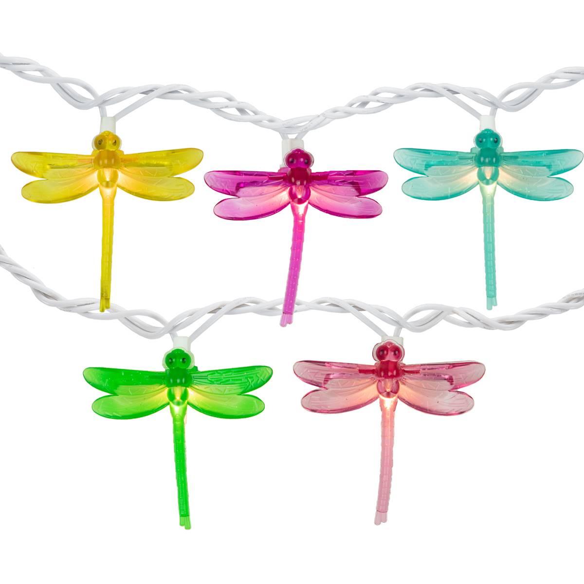 Northlight Seasonal Multicolor Dragonfly Patio Lights - Set of 10