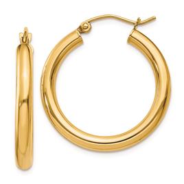 Gold Classics(tm) 10kt. Polished 23mm Tube Hoop Earrings