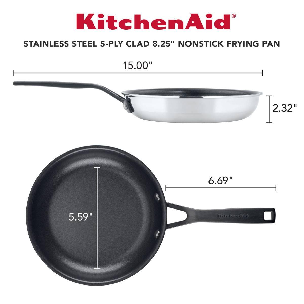 KitchenAid® 8.25in. 5-Ply Stainless Steel Nonstick Frying Pan