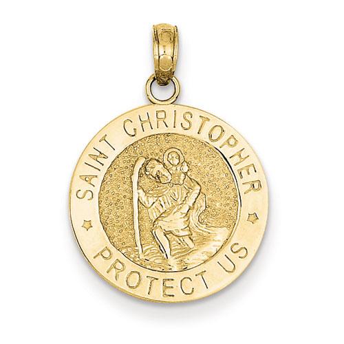 Unisex Gold Classics(tm) 14kt. Gold St. Christopher Medal Pendant